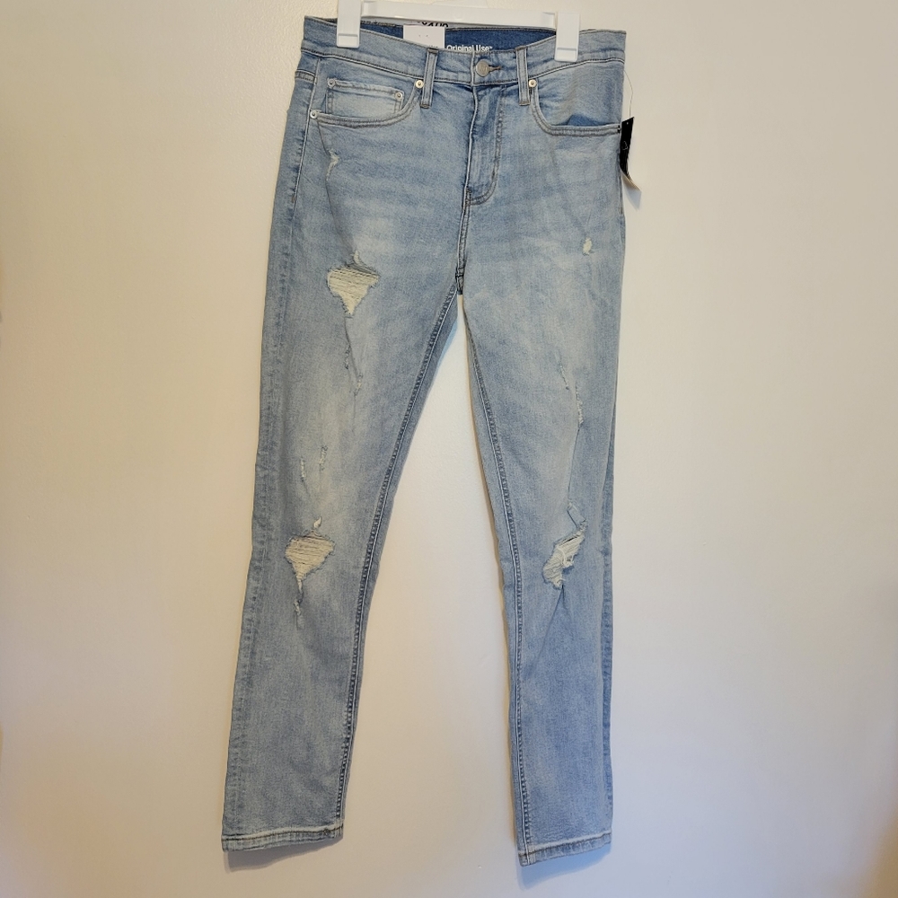 🎯nwt original use mens slim taper distressed jeans